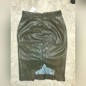 Faux leather pencil skirt